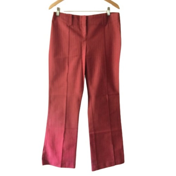 Liquid/Barneys Red Herringbone Stretch Trousers 12 - Picture 1 of 8